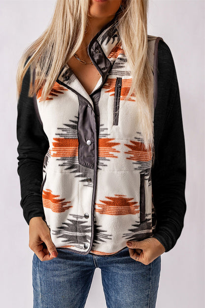 Multicolor Fuzzy Aztec Western Fashion Vest Jacket | Plus Size Western Fashion | Cowgirl Era