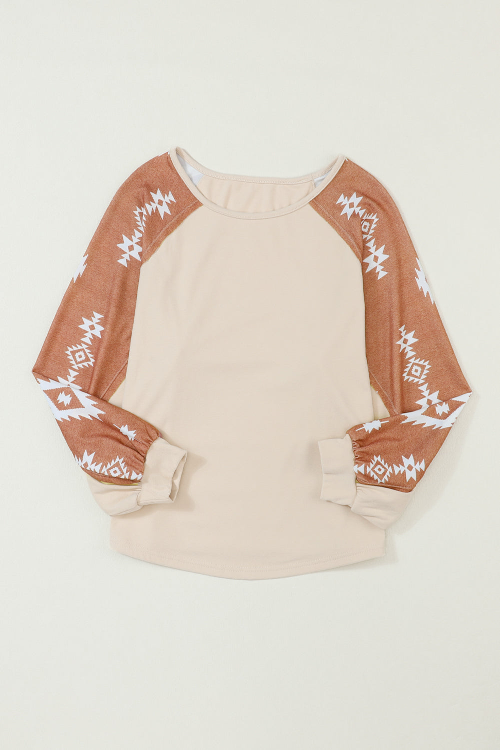 Apricot Western Print Patch Long Sleeve Top | Plus Size Western Fashion | Cowgirl Era