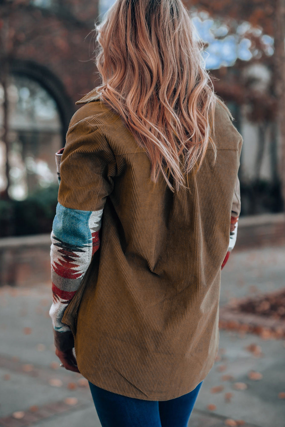 Khaki Aztec Pattern Corduroy Shacket | Plus Size Western Fashion | Cowgirl Era