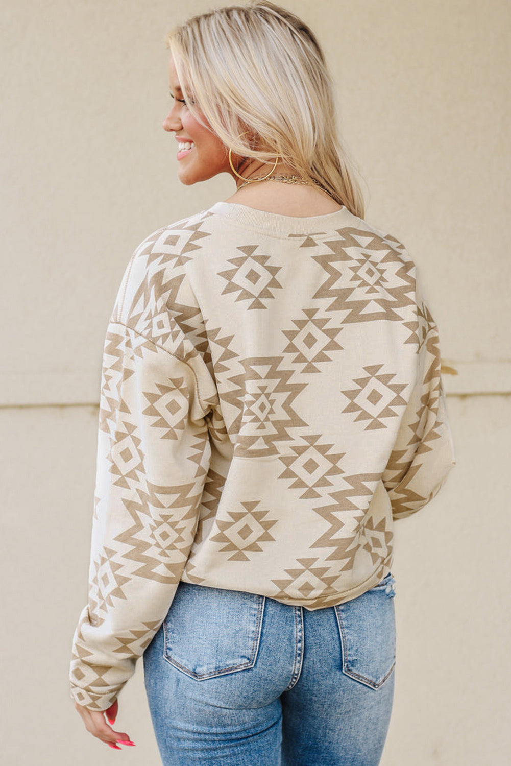 Steer Head Graphic Aztec Pullover Sweatshirt | Plus Size Western Fashion | Cowgirl Era